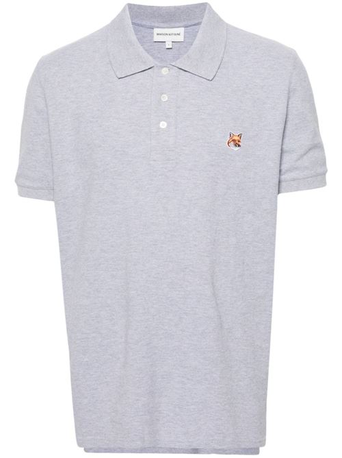 Light grey cotton piqué polo Maison Kitsuné | LM00208KJ7002H120